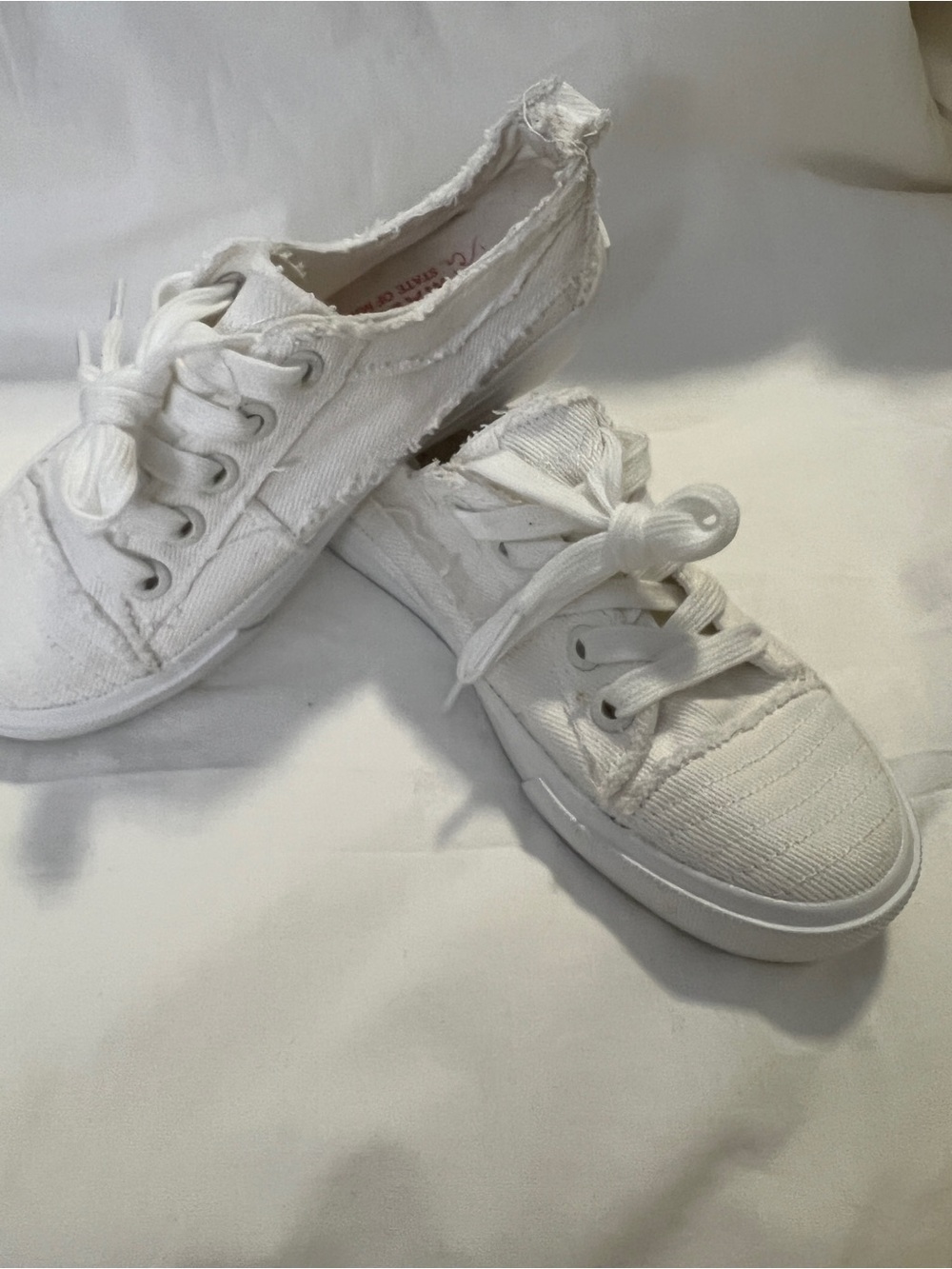 Blowfish White Canvas Sneakers with Pink & Green Floral Embroidery - Picture 3 of 8